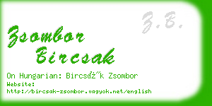 zsombor bircsak business card